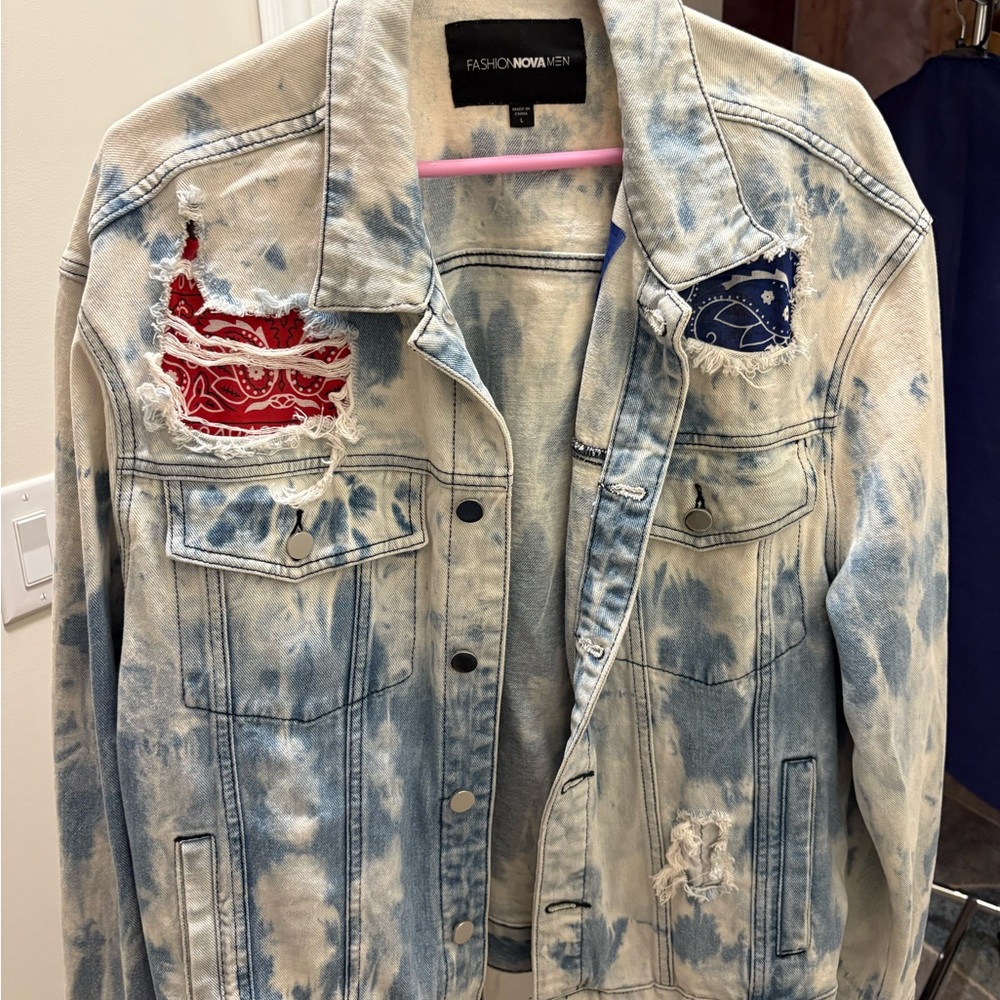 Fashion Nova Men Sky Blue Denim Jacket